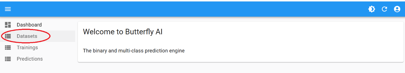 Step 1 - Datasets Menu