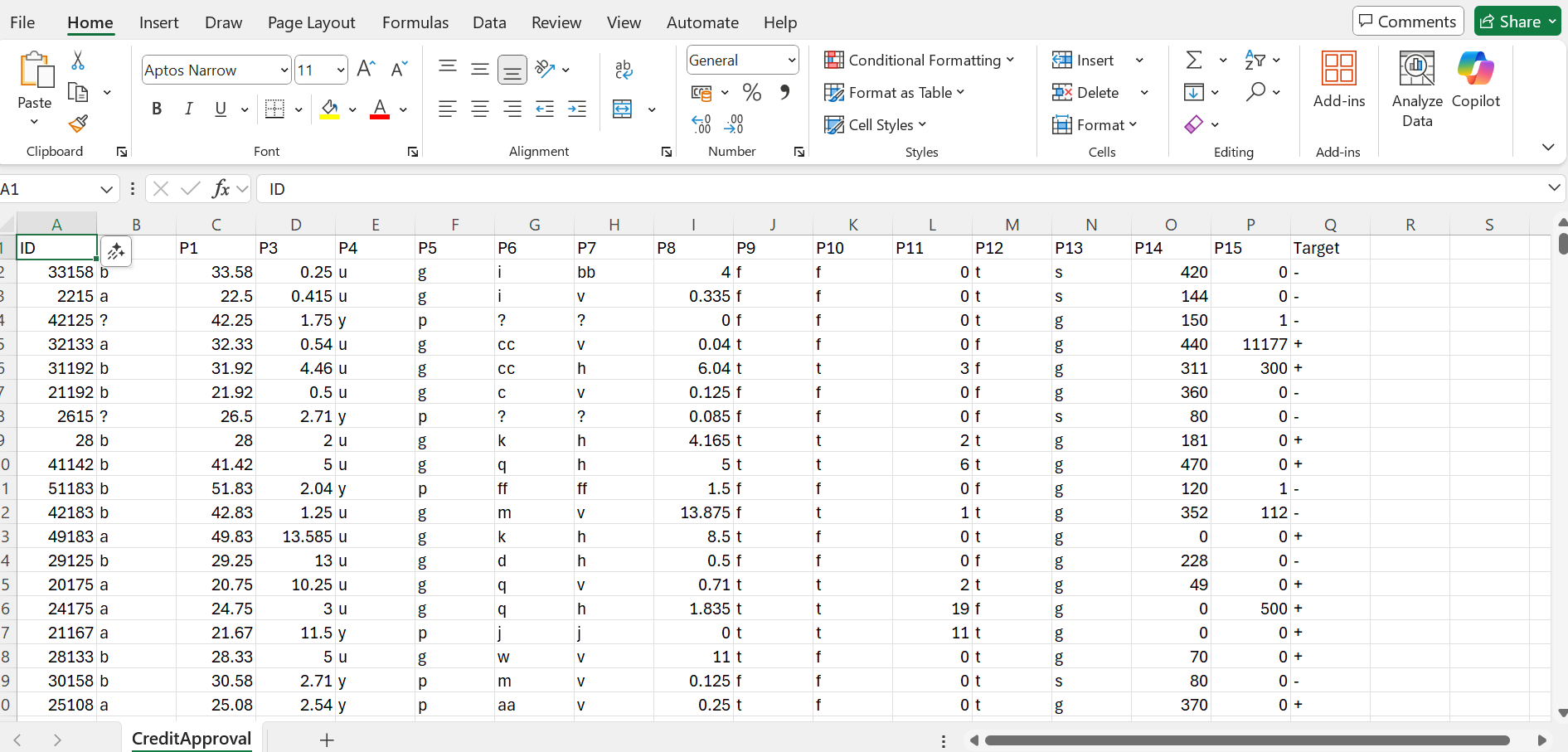 Credit Card Approval CSV